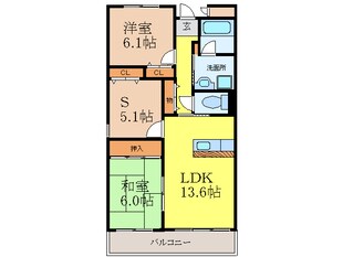 グレンエデン北谷の物件間取画像